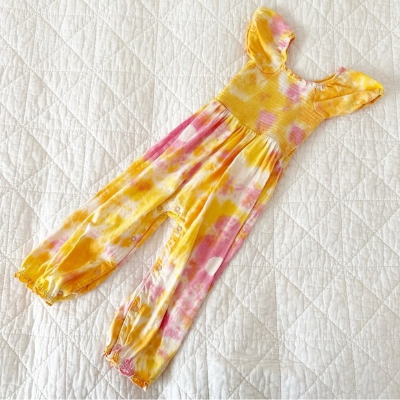 Burt's Bees Baby Other - NEW BURT’S BEES BABY Tie Dye Romper 18 Months Orange Pink Baby Girl NWOT